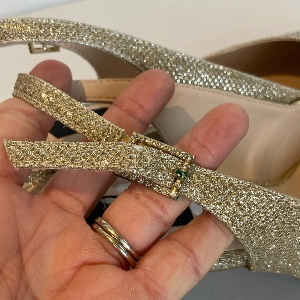 Jones New York Berria Women's Pumps Heels Size 9.5‎ Gold Rhinestone Crystal